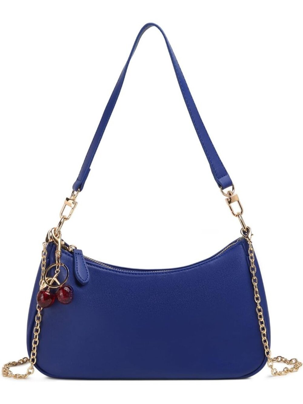 👜Womens Royal Blue Leather Minimalist Crossbody Bag Underarm Shoulder Bag Charm